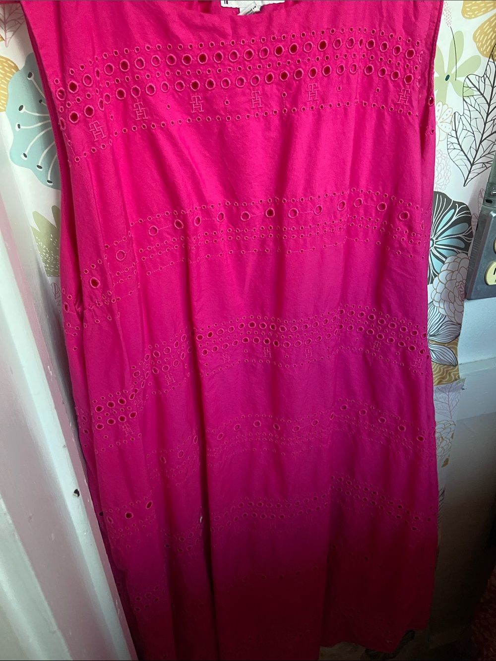 Tommy Hilfiger Fuchsia Eyelet Sundress. Size XXL - Picture 2 of 5